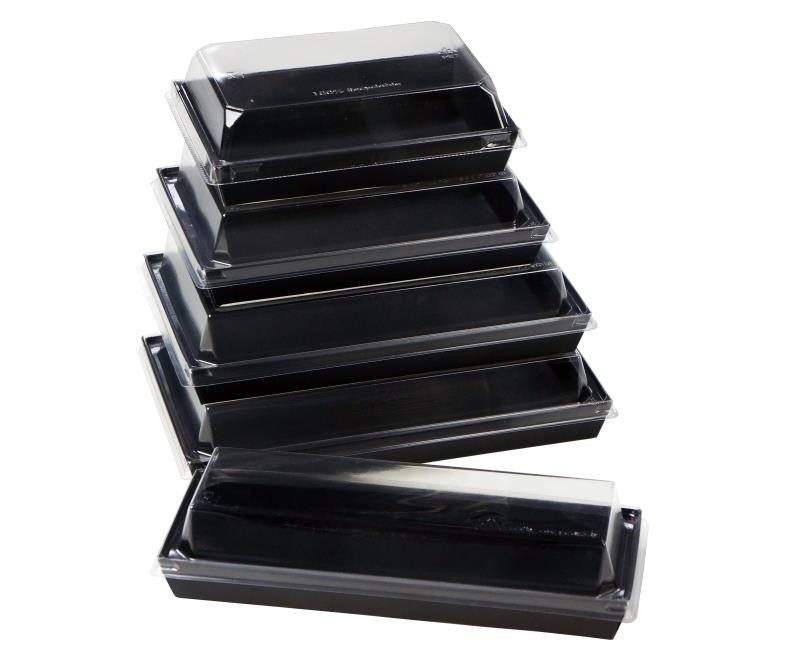 黑色纸寿司盒＃07 盖 300个/箱 | ASEA Black Paper Sushi Box #07 - Lid, 300 pcs/BOX