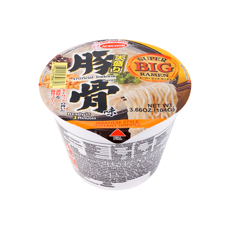 ASEA ACECOOK Super BIG Ramen Tonkotsu Flavour 104g | ACECOOK 豚骨面 104g