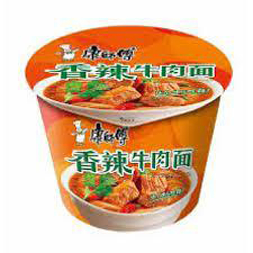Mr.Kon Spicy Beef Noodles (Bowl) 108g | 康师傅 香辣牛肉面碗面108g