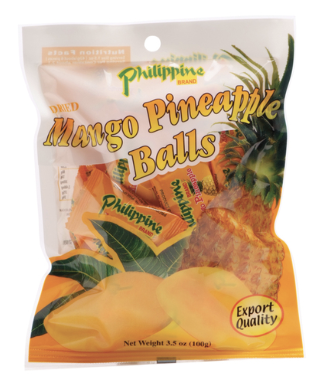 菲律宾品牌 芒果凤梨干球 100g | PHILIPPINES BRAND Dried Mango & Pineapple Balls 100g