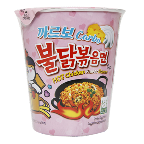 韩国 三养奶油辣鸡杯面 80g | KR Samyang Buldak Ramen Hot Chicken Carbo Cup 80g 