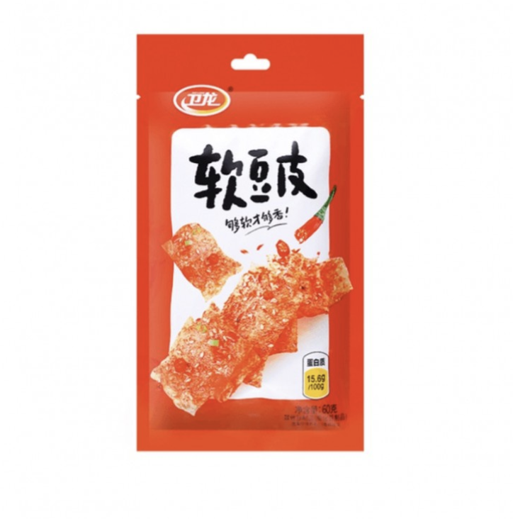 卫龙 软豆皮 川香麻辣味 60g | WL Soft Tofu Sheet Spicy Flavor 60g