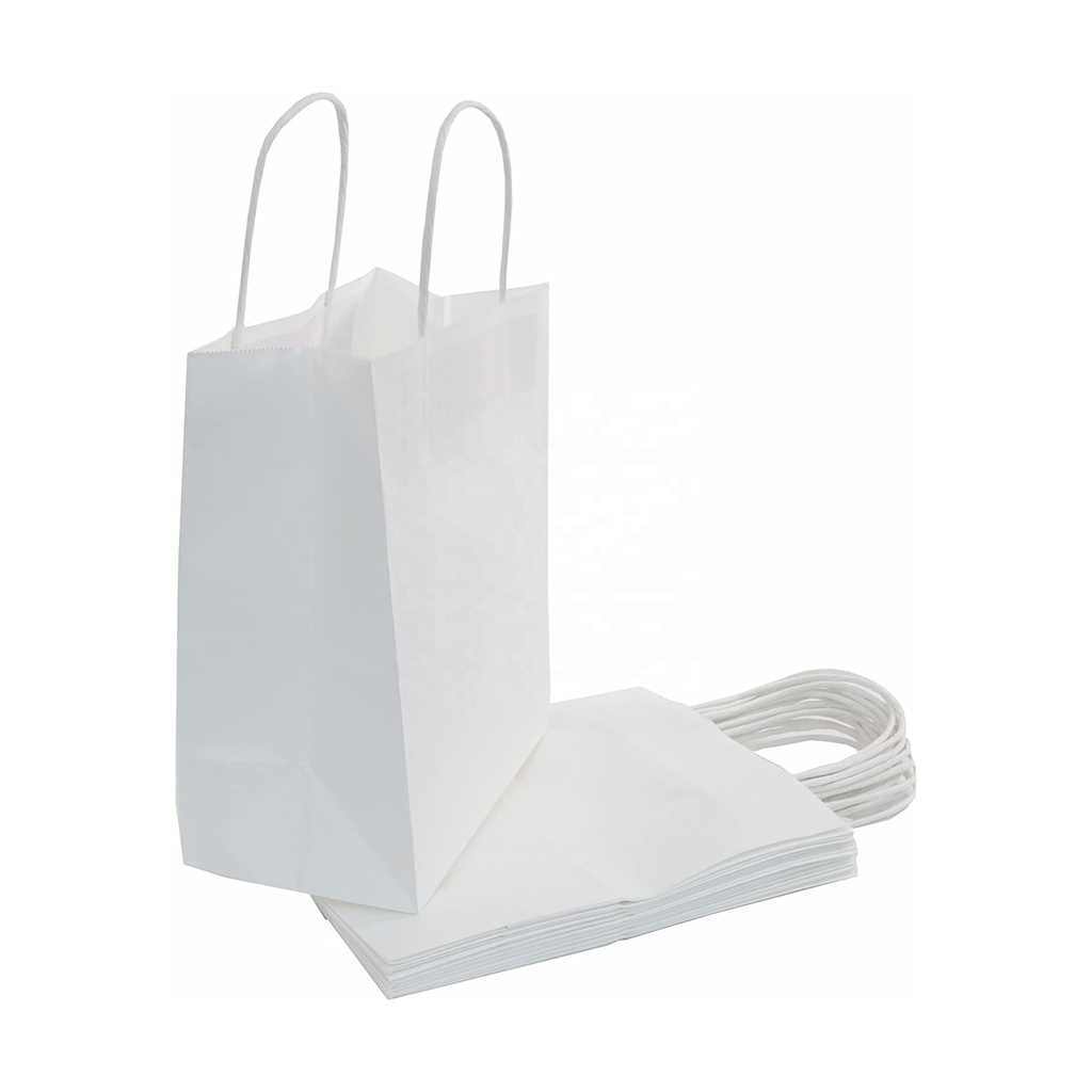 白色纸外卖袋 长32cm*高28cm*宽17cm  | White Paper Bag 32*28*17