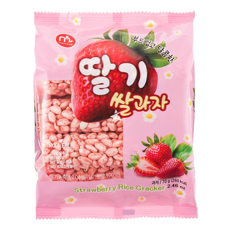 韩国 米通 草莓味 70g | Mammos Rice Crackers-Strawberry 70g