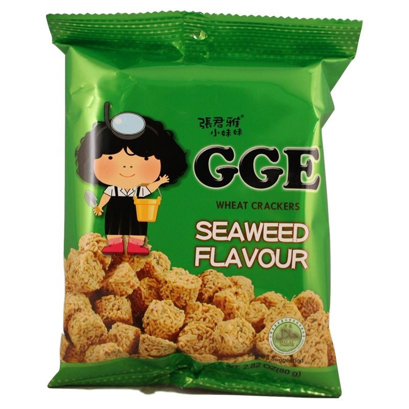 TW GGE Wheat Cracks Seaweed Flavor 80g | 张君雅小妹妹 海苔休闲丸子 80g