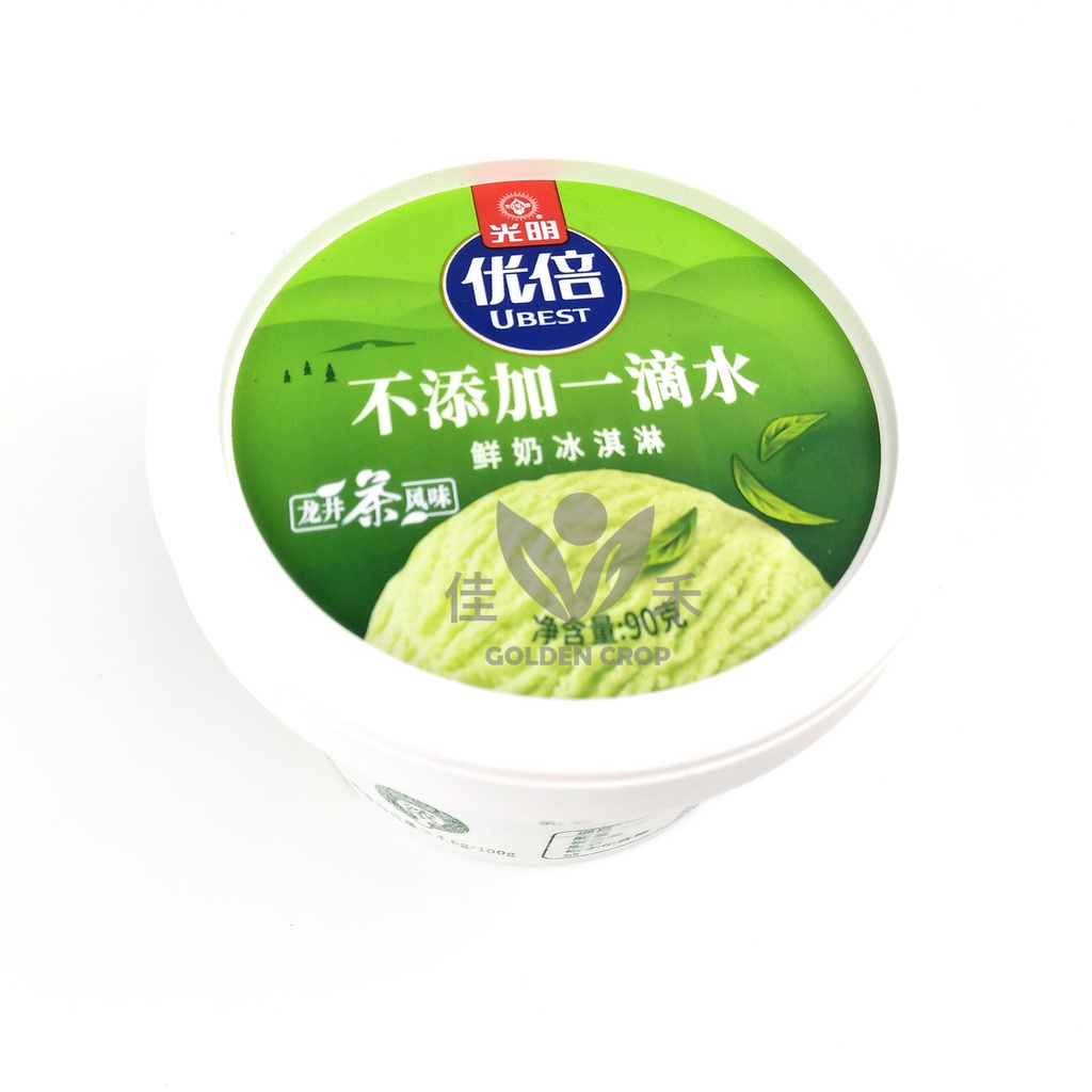 Bright Ice Cream Chinese Green Tea Flavour 90g | 光明 优倍鲜奶冰淇凌 龙井茶味 90g