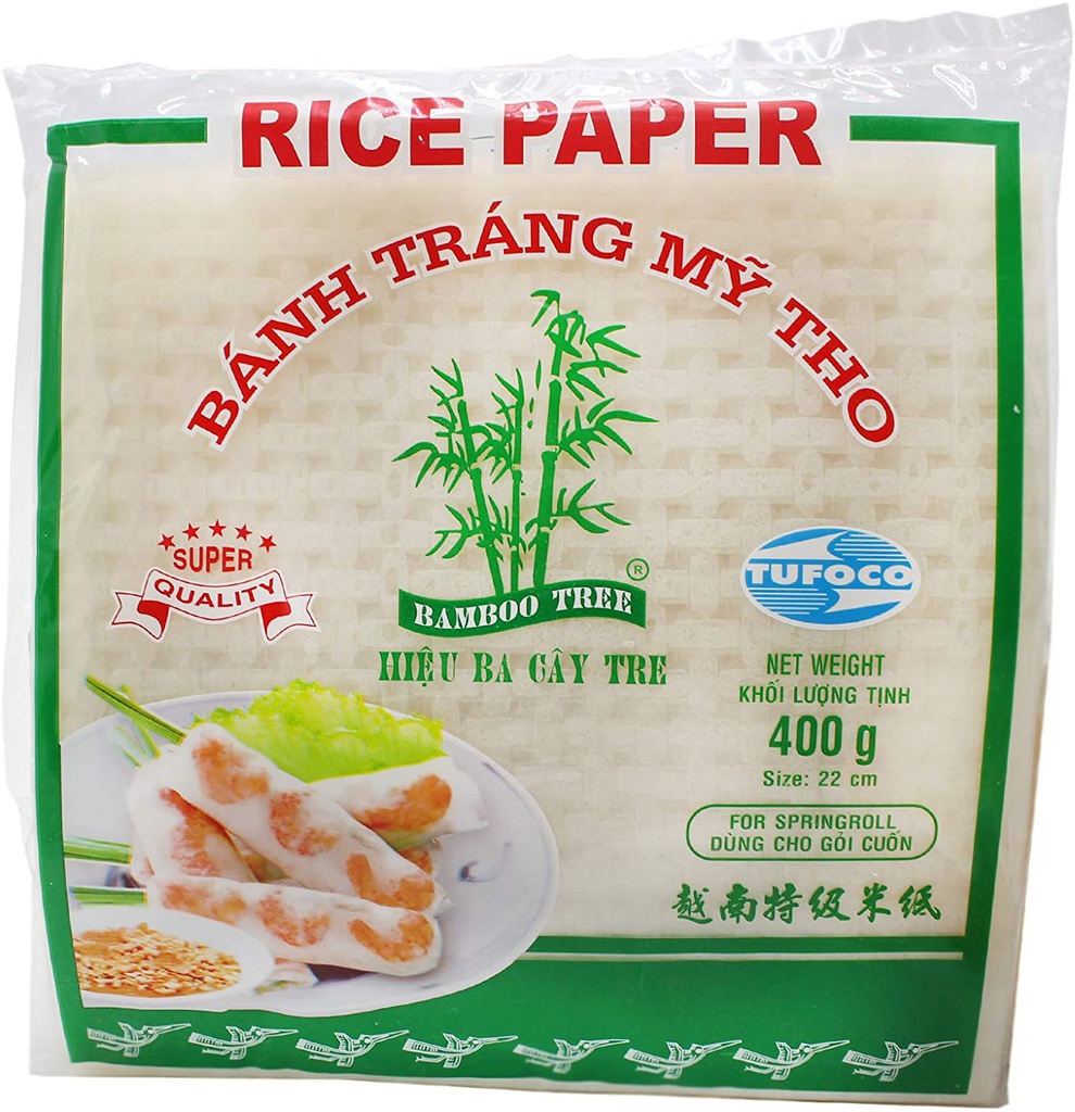 竹树牌 越南方形米纸 22cm 340g | Bamboo Tree Rice Paper (Square) 22cm 340g