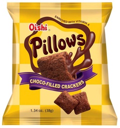 [25449] OISHI Pillows Choco-Filled Crackers 38g | 海石枕头巧克力夹心饼干 38g