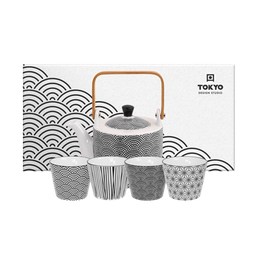 [70457] Tokyo Design Studio Nippon Black Tea Set Dots 0.8L w/4 cups | TDS 日式陶瓷茶具套装 1壶4杯