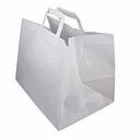 [DI5043-12] White Flat Handle Paper Bag 32*17*25cm