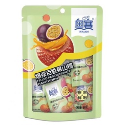 [60943] AOSAI Filled Passion Fruit Hawthorn 105g | 奥赛 百香果爆浆山楂 105g