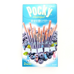 [60877] JP Pocky Biscuit Heartful Blueberry Chocolate 54.6g | JP 百奇 蓝莓味 巧克力棒 54.6g